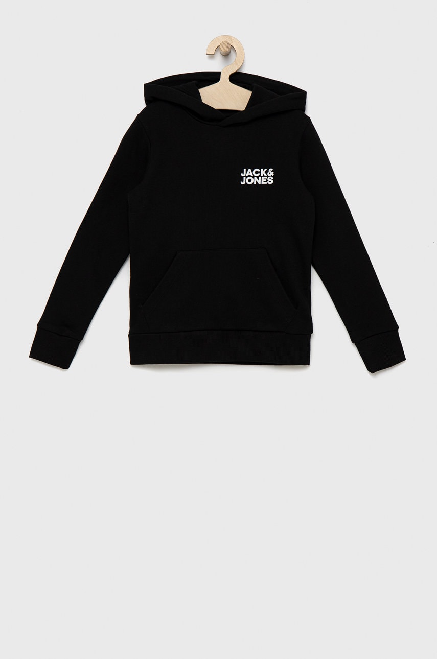 Jack & Jones bluza copii culoarea negru, cu imprimeu