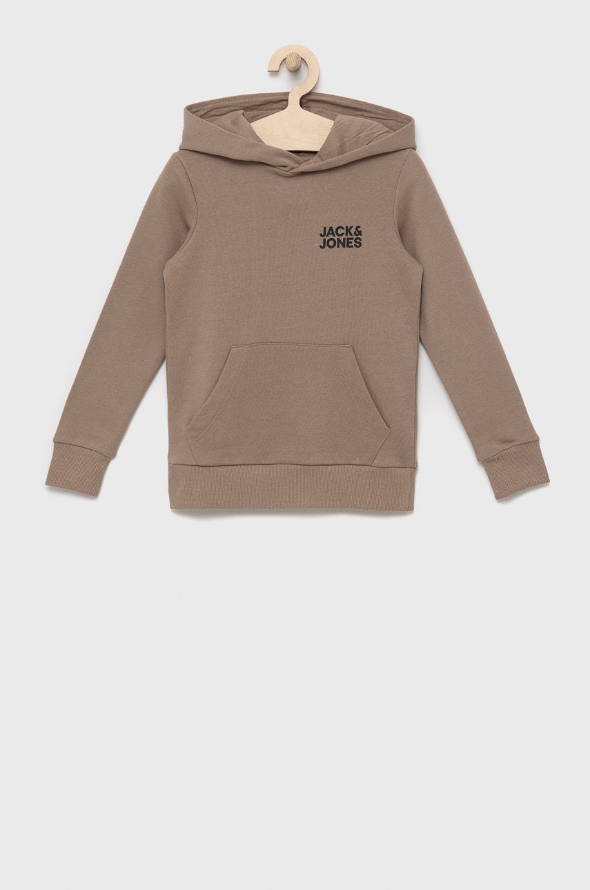 Jack & Jones bluza copii culoarea maro, cu imprimeu