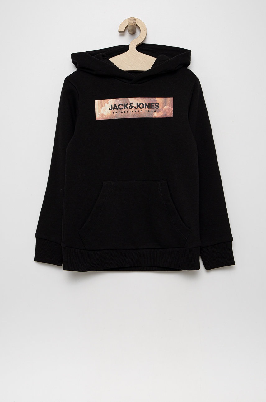 

Детски суичър Jack & Jones в черно с принт, Черен