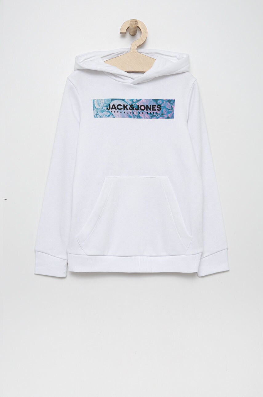 

Детски суичър Jack & Jones в бяло с принт, Бял
