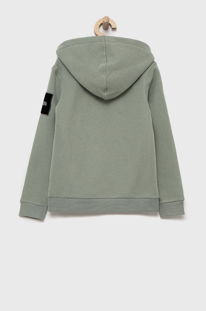 

Детская кофта Jack & Jones цвет зелёный однотонная
