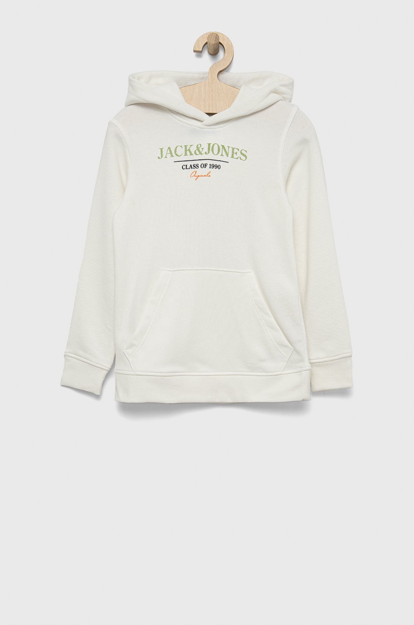 

Детски суичър Jack & Jones в бяло с принт, Бял