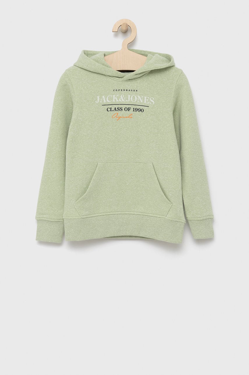 Jack & Jones bluza copii culoarea verde, melanj