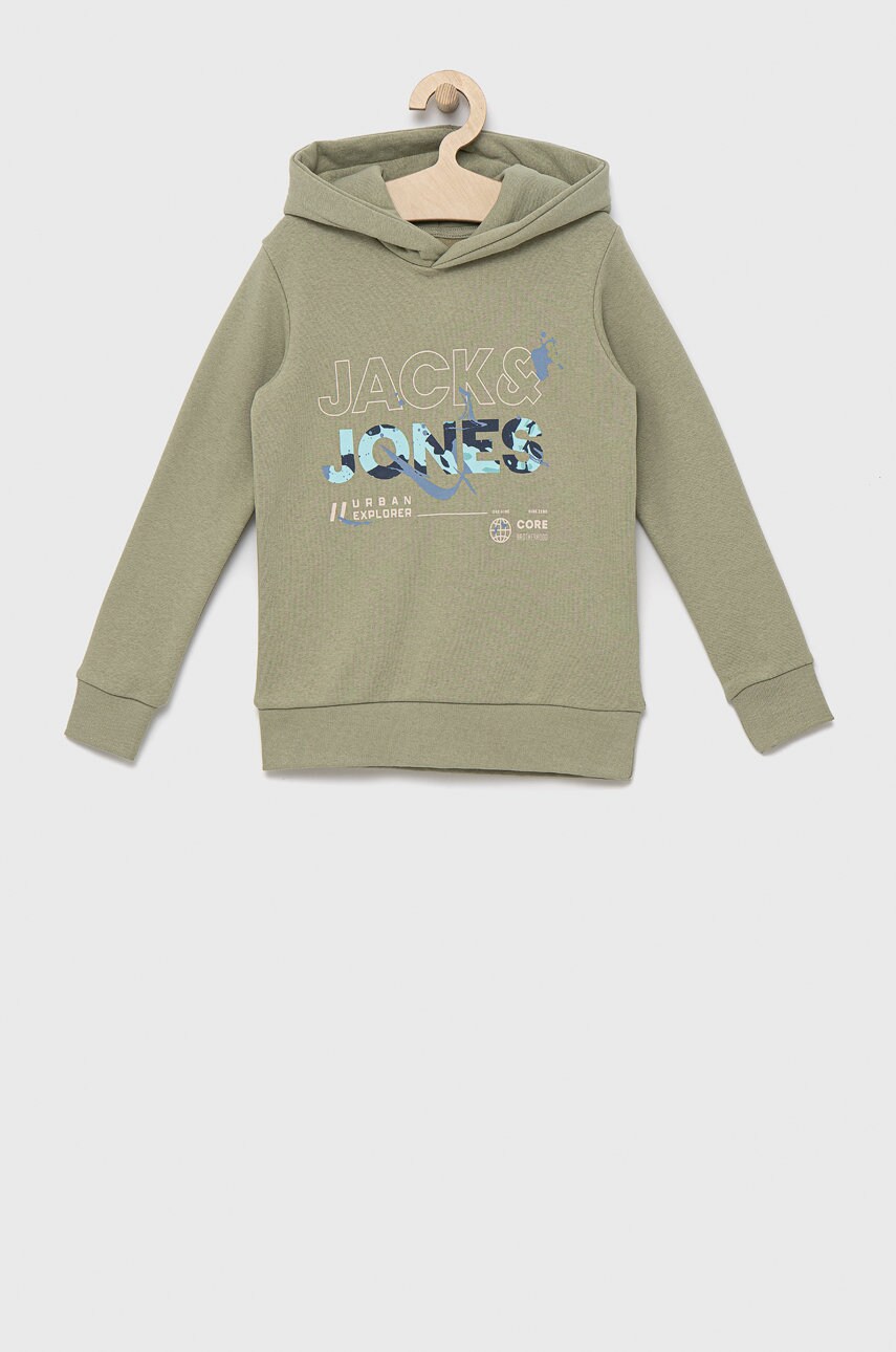 Jack & Jones bluza copii culoarea verde, cu imprimeu