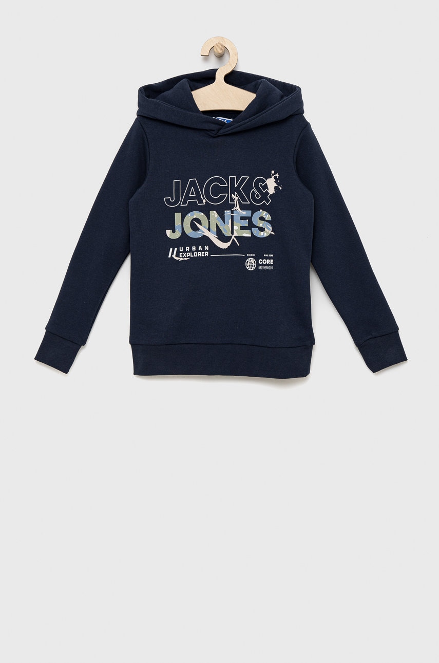 Jack & Jones bluza copii culoarea albastru marin, cu imprimeu