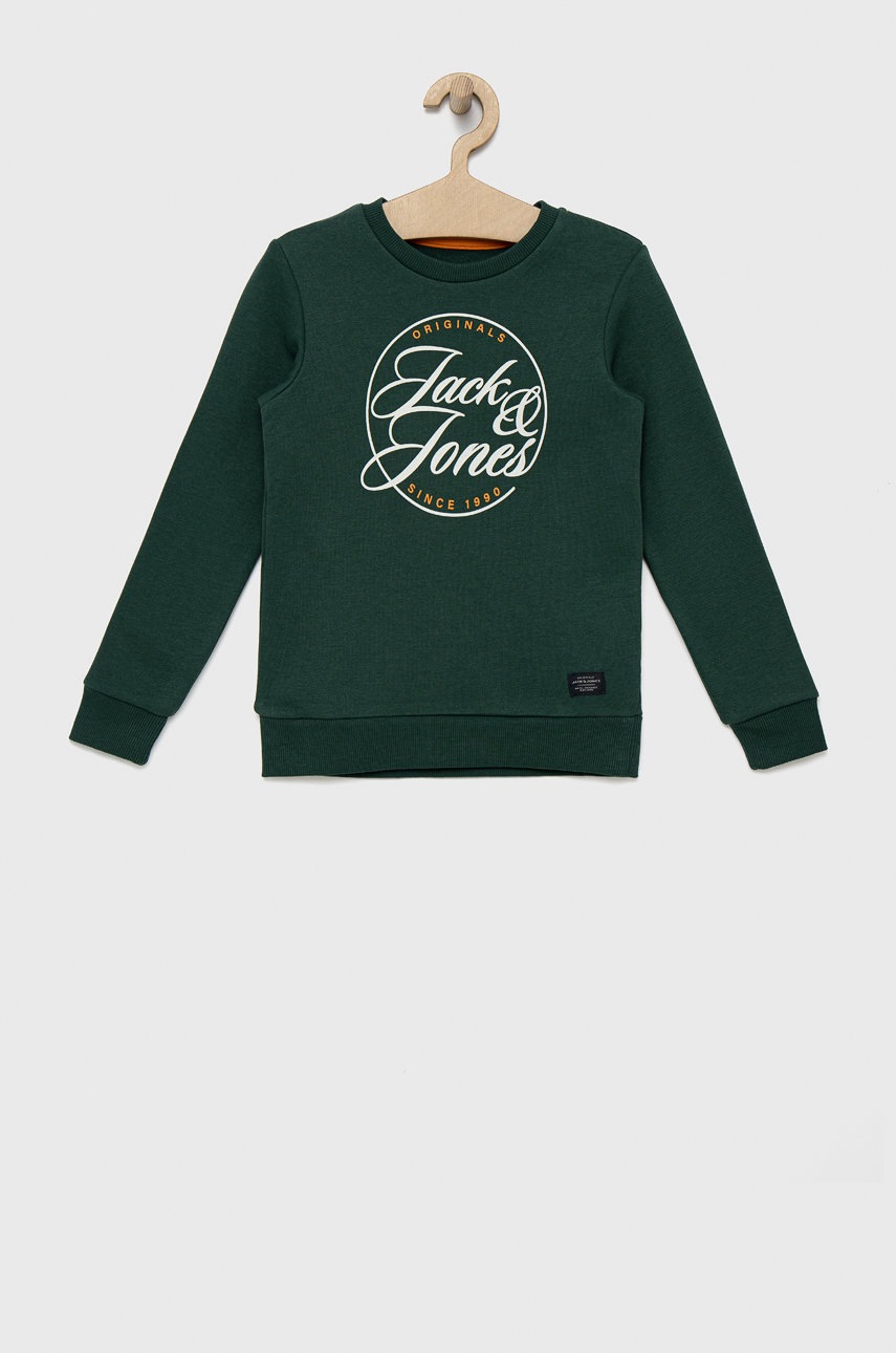 

Детски суичър Jack & Jones в зелено с принт, Зелен