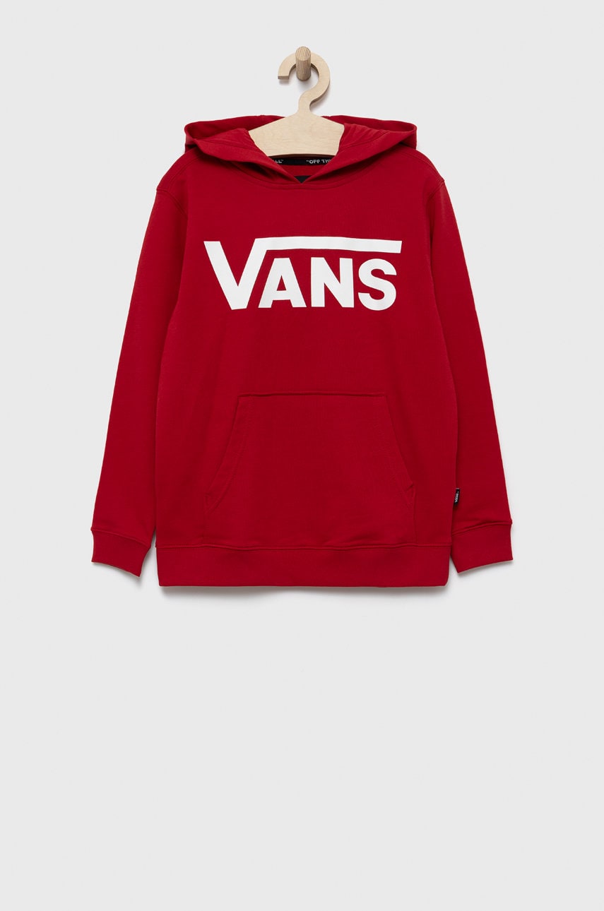Vans hanorac de bumbac pentru copii culoarea rosu, cu imprimeu