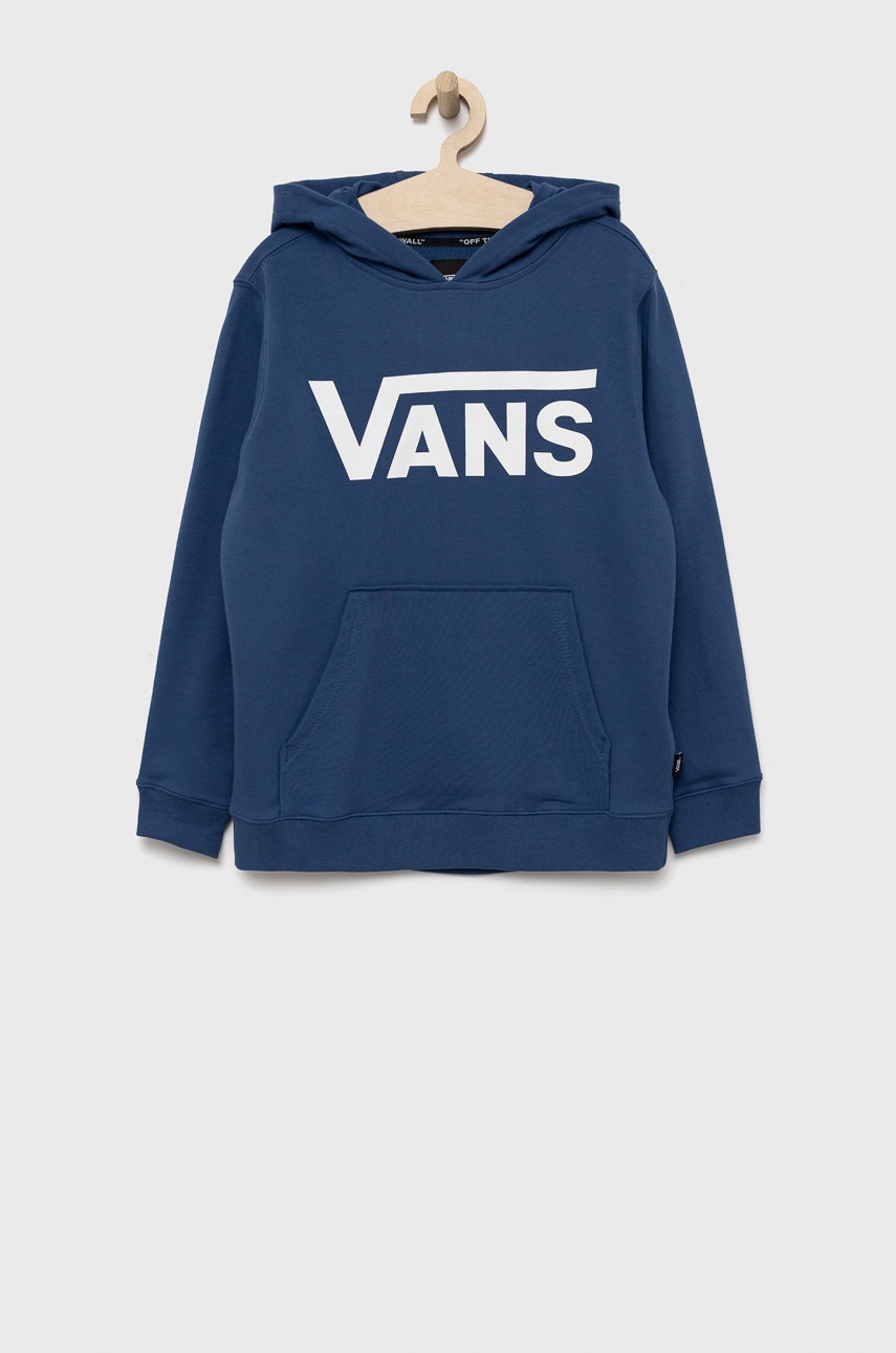 

Детски памучен суичър Vans в тъмносиньо с принт, Тъмносин