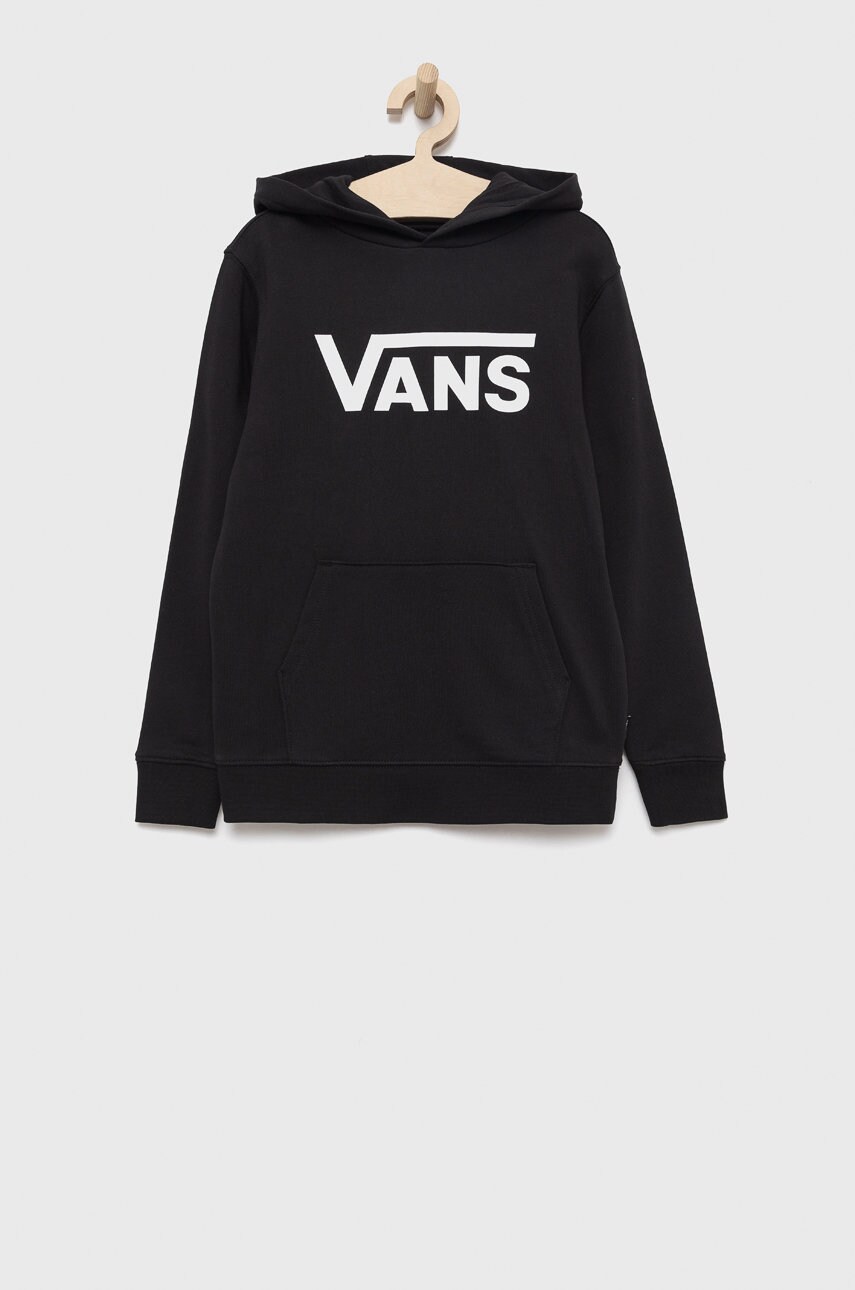 

Детски памучен суичър Vans в черно с принт, Черен