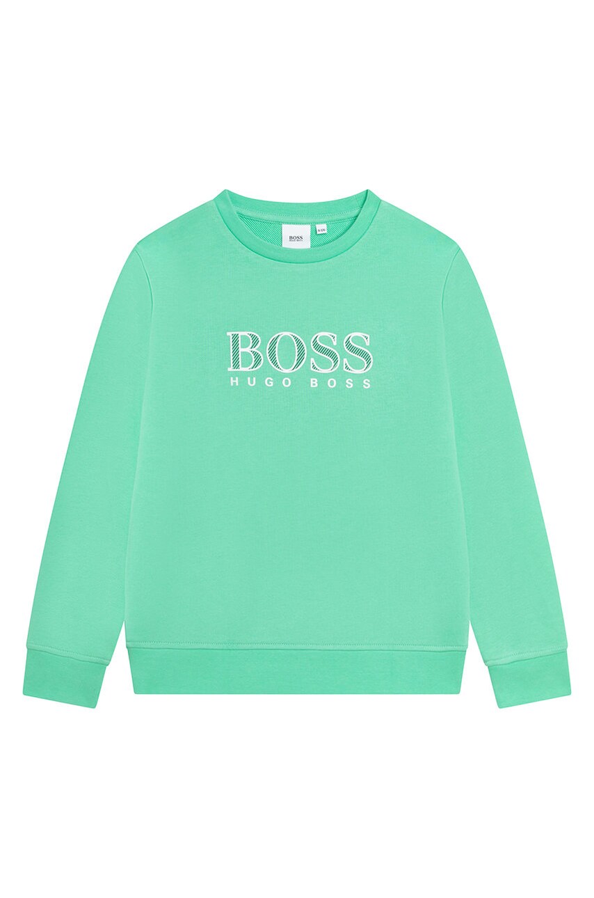 

Детская кофта Boss цвет зелёный с принтом