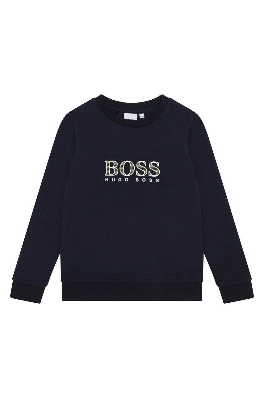 

Детски суичър Boss в тъмносиньо с принт, Тъмносин