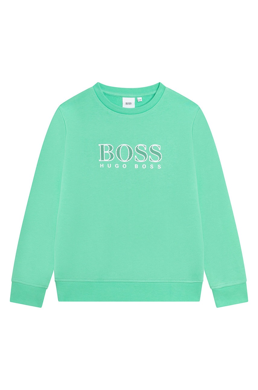 

Дитяча кофта Boss колір зелений з принтом