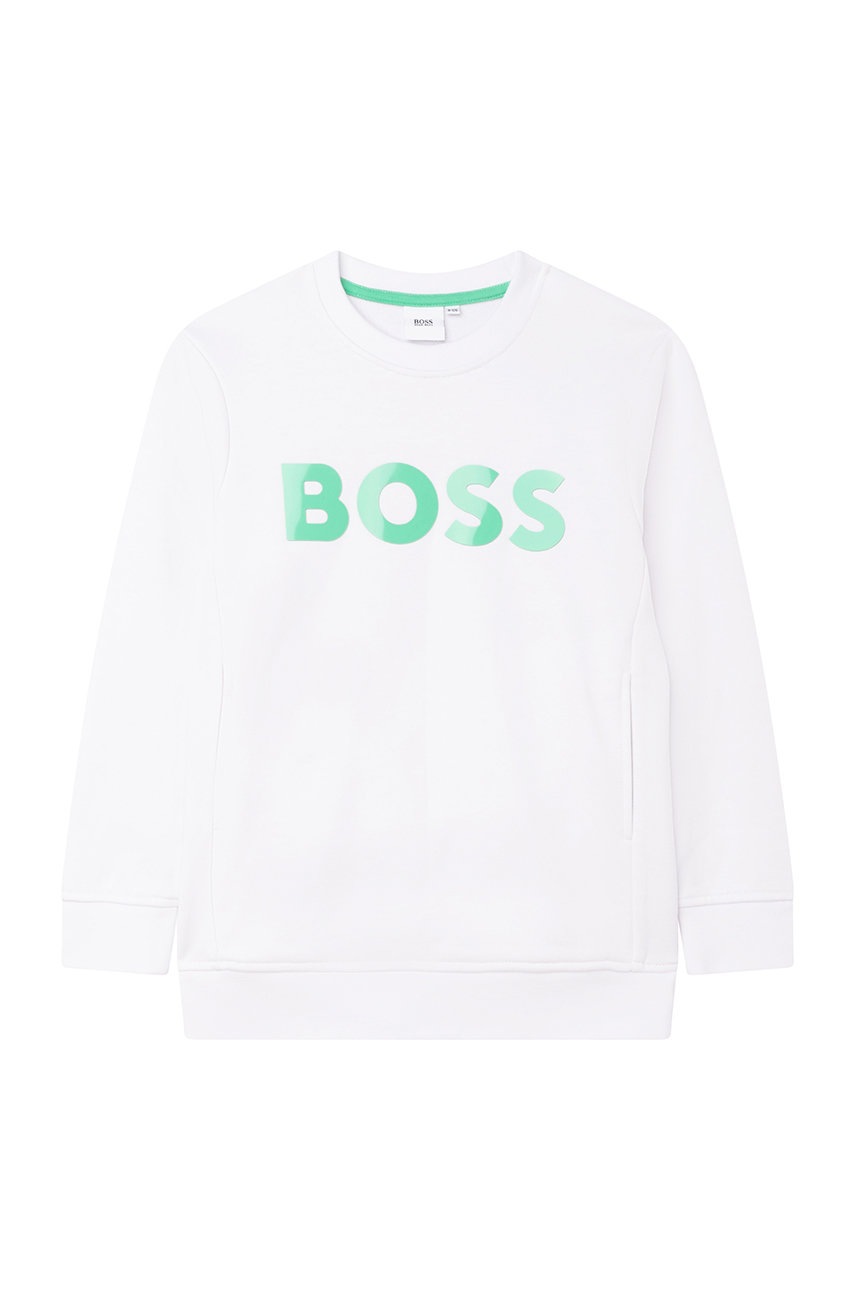 

Детская кофта Boss цвет белый с принтом