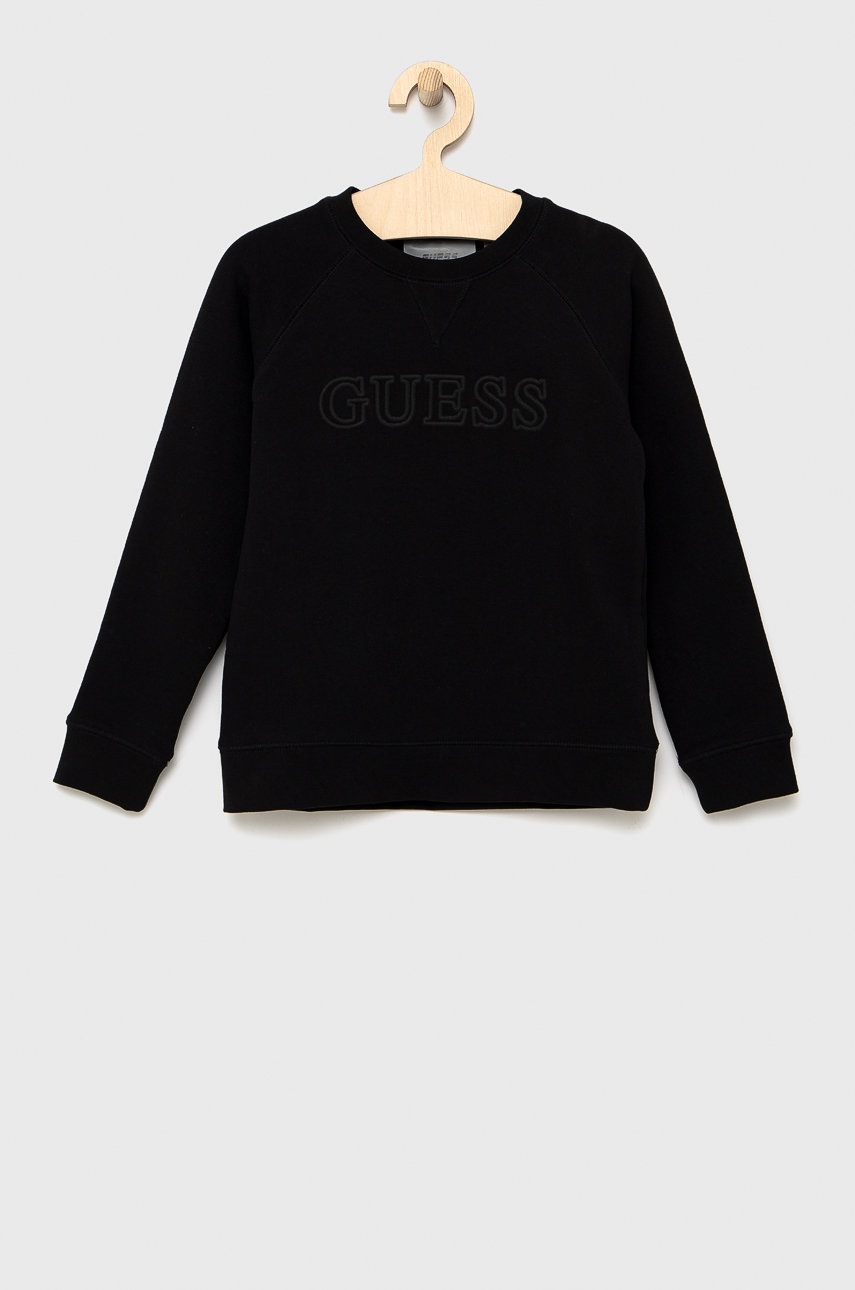 

Детски суичър Guess в черно с принт, Черен
