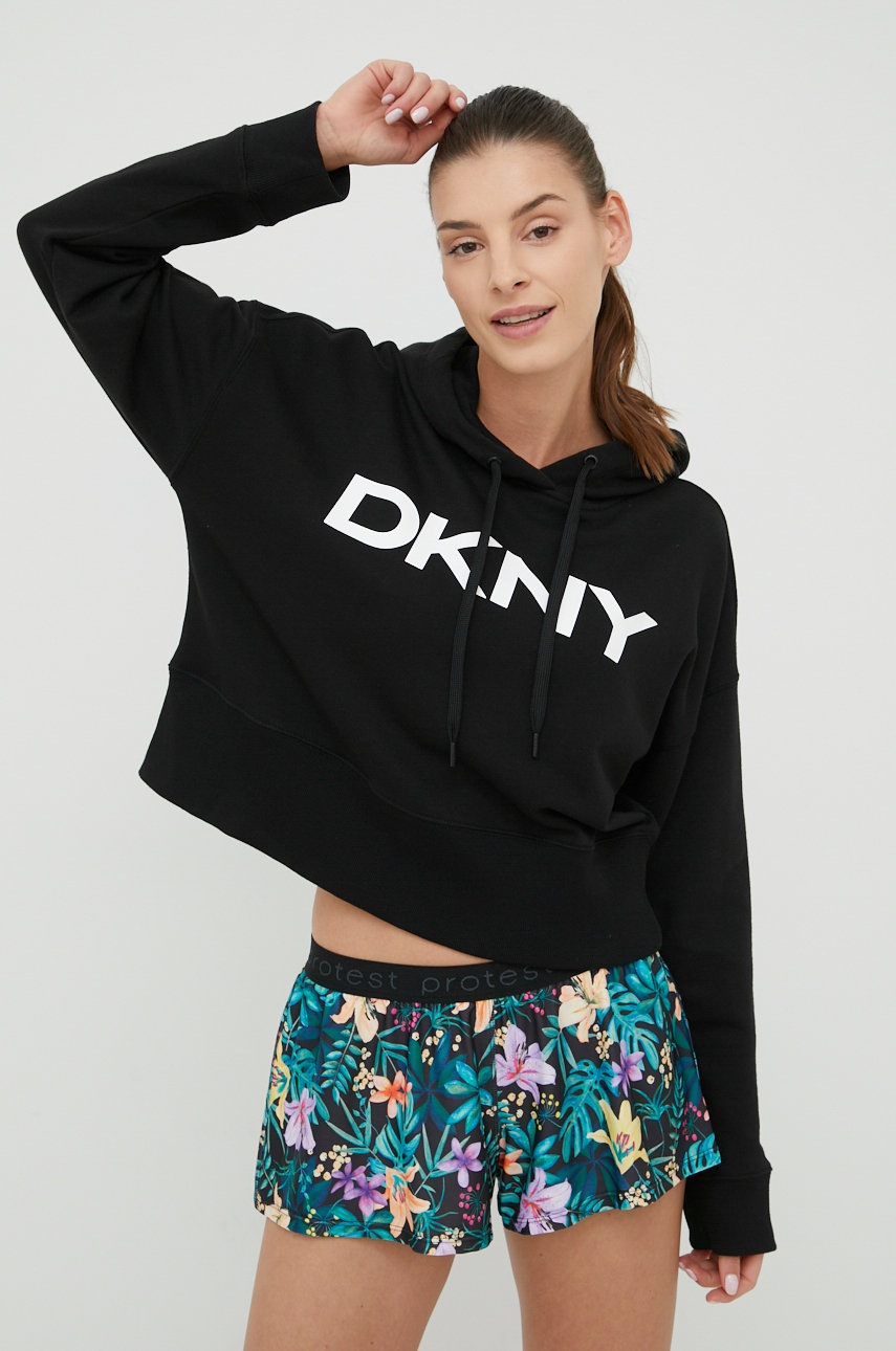 

Суичър Dkny в черно с принт, Черен