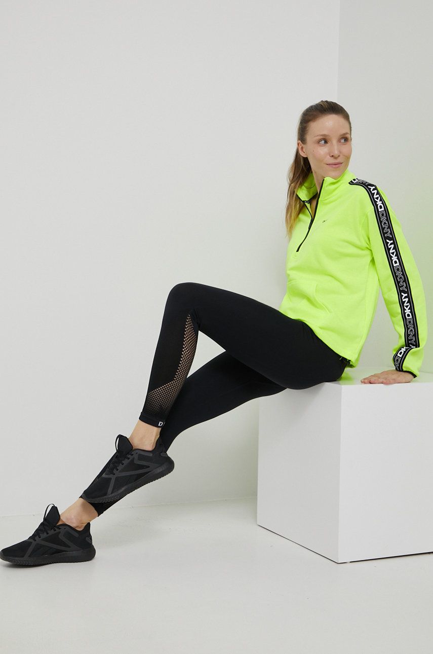 

Суичър Dkny дамска в зелено с апликация, Зелен