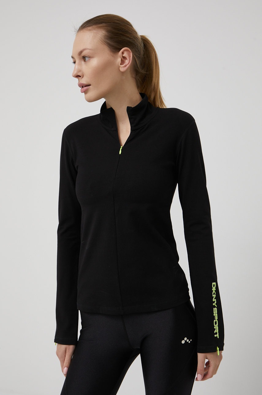 

Суичър Dkny дамска в черно с принт, Черен