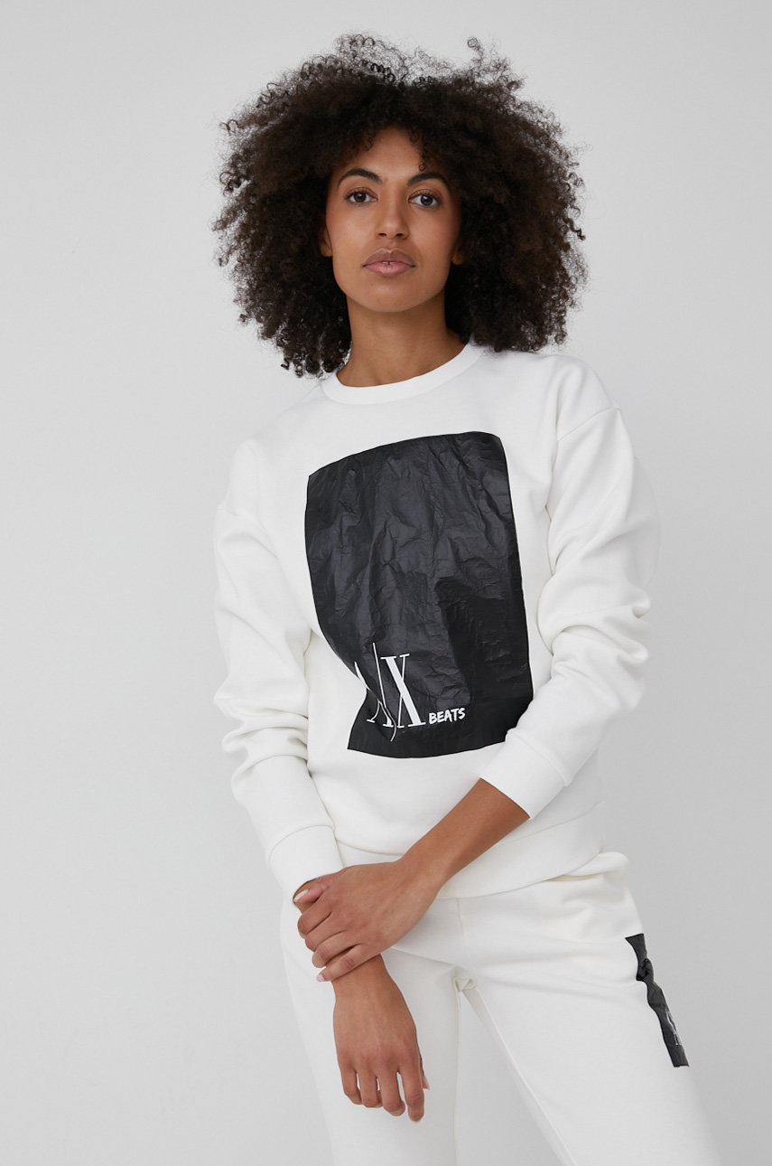 

Кофта Armani Exchange жіноча колір білий з аплікацією