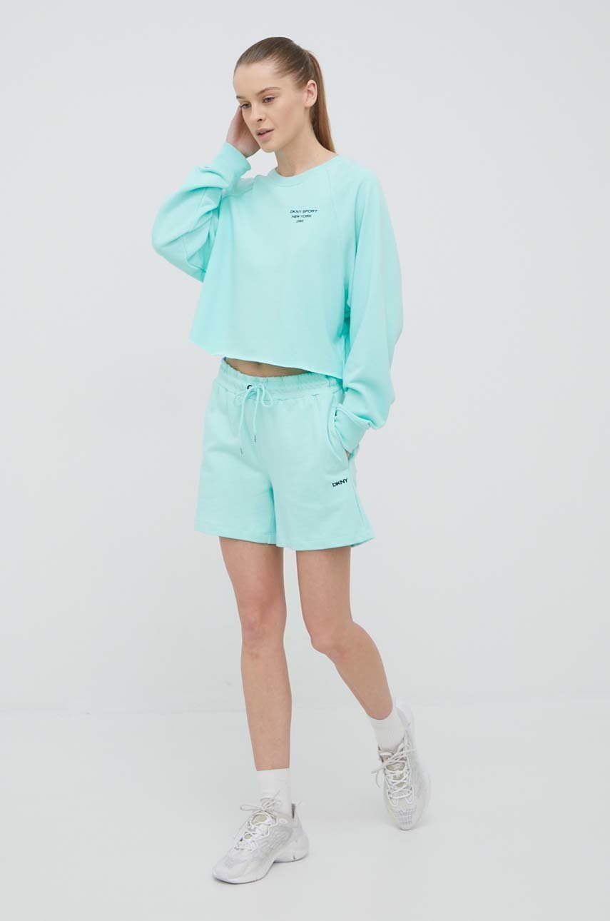 

Кофта Dkny женская цвет бирюзовый с принтом