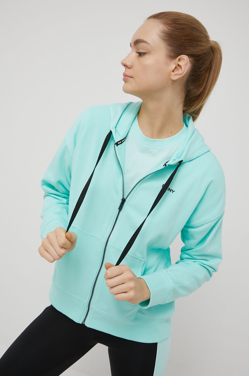 

Кофта Dkny женская цвет бирюзовый однотонная