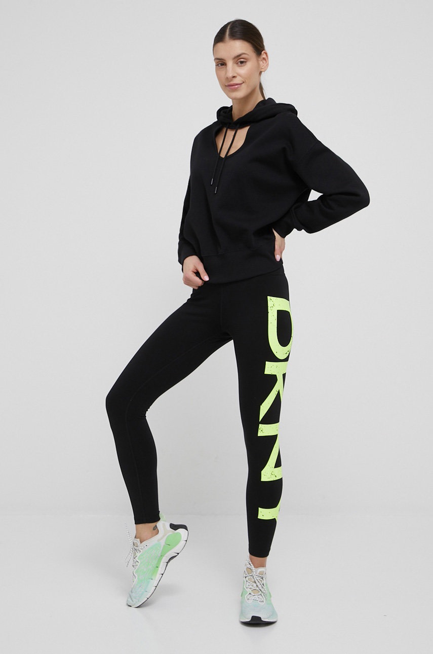 

Хлопковая кофта Dkny женская цвет чёрный однотонная