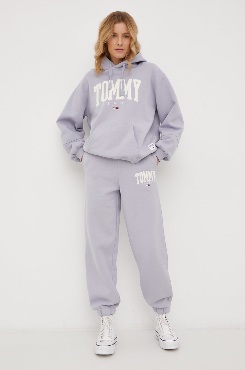 

Кофта Tommy Jeans женская цвет фиолетовый с аппликацией