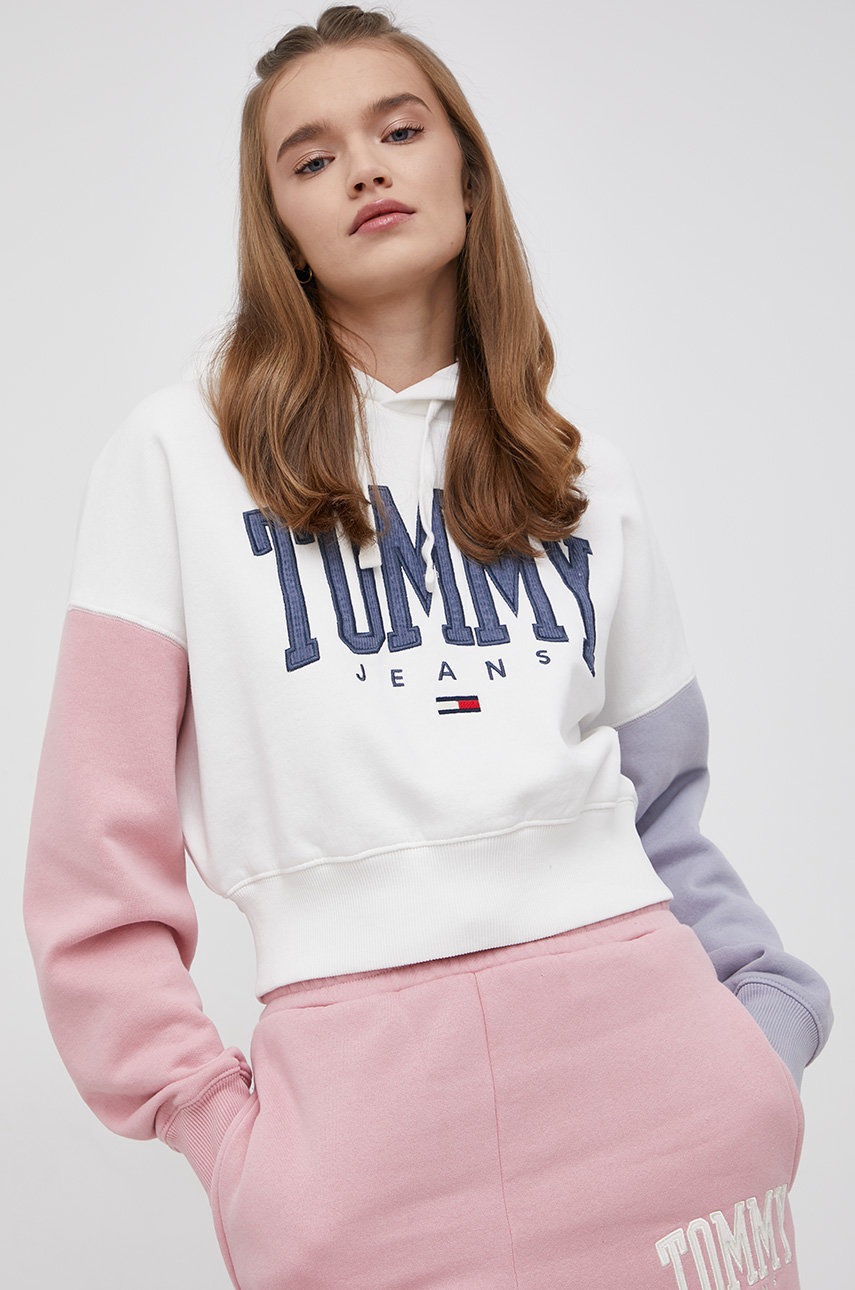 

Кофта Tommy Jeans жіноча колір білий з аплікацією
