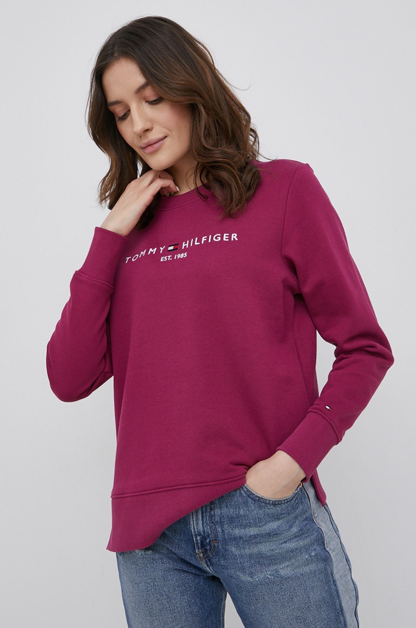 

Суичър Tommy Hilfiger дамски в лилаво с апликация, Виолетов