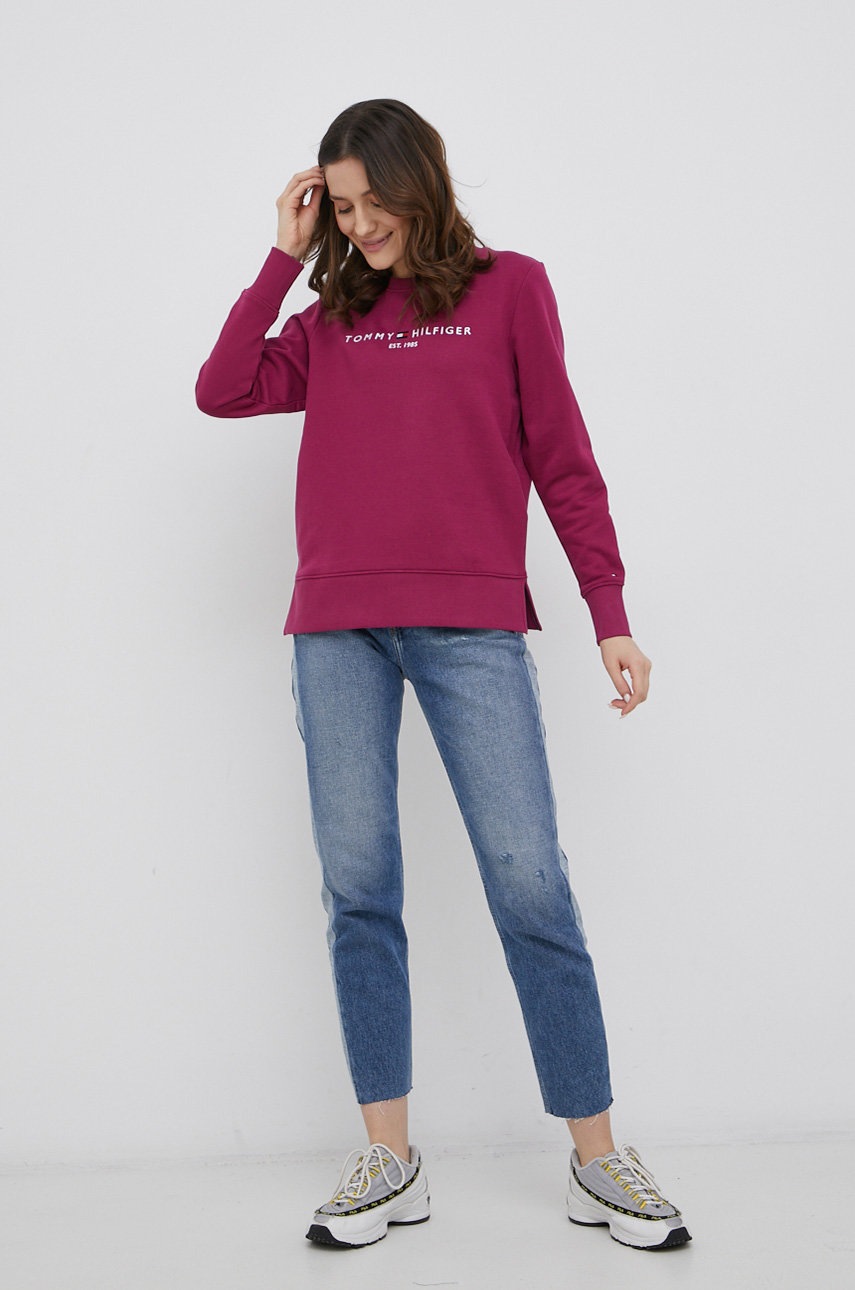 

Кофта Tommy Hilfiger жіноча колір фіолетовий з аплікацією