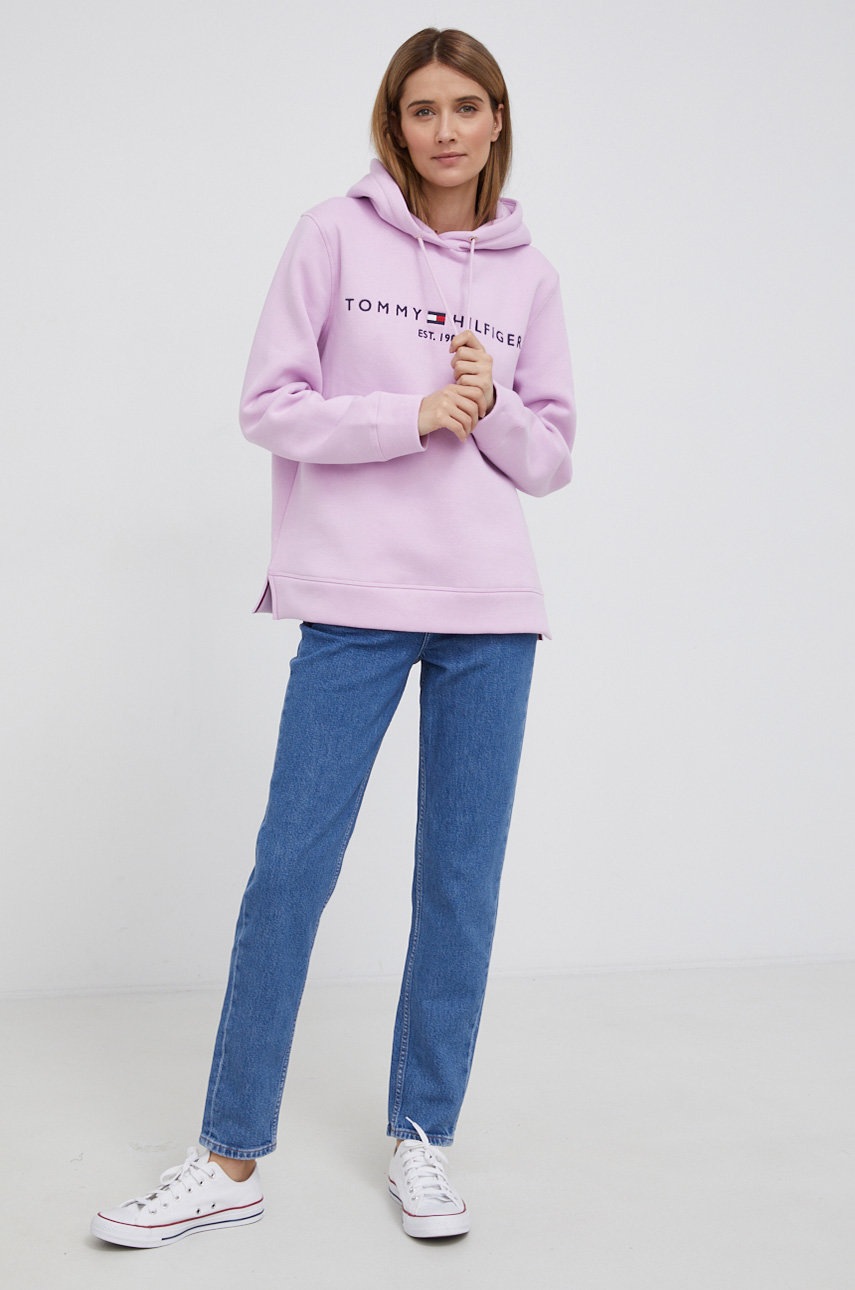 

Кофта Tommy Hilfiger жіноча колір фіолетовий з аплікацією