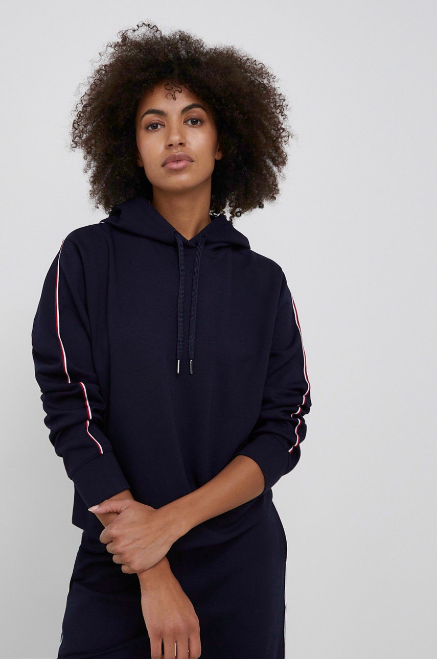 

Суичър Tommy Hilfiger дамски в тъмносиньо с изчистен дизайн, Тъмносин