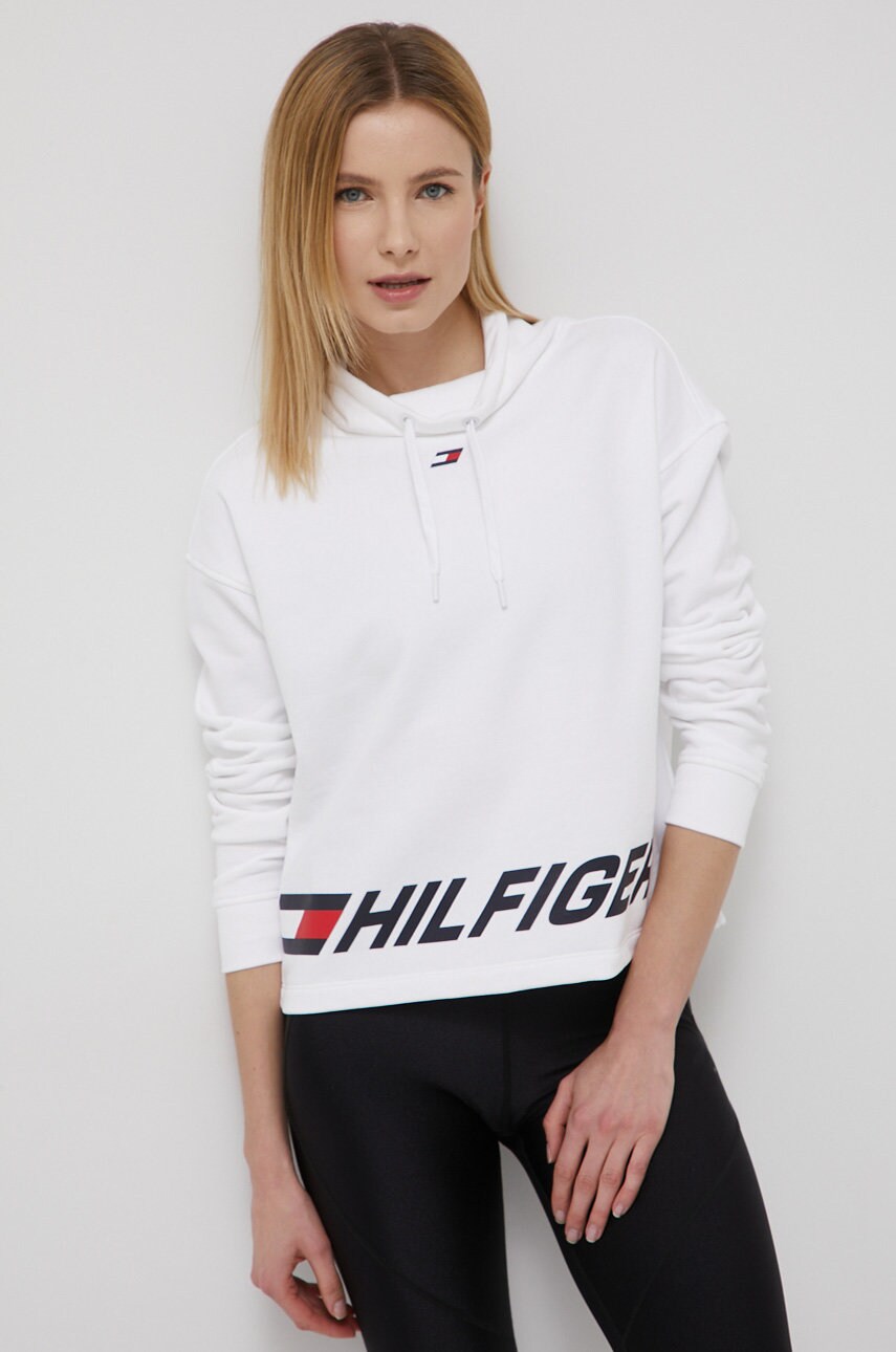 

Суичър Tommy Hilfiger дамска в бяло с принт, Бял