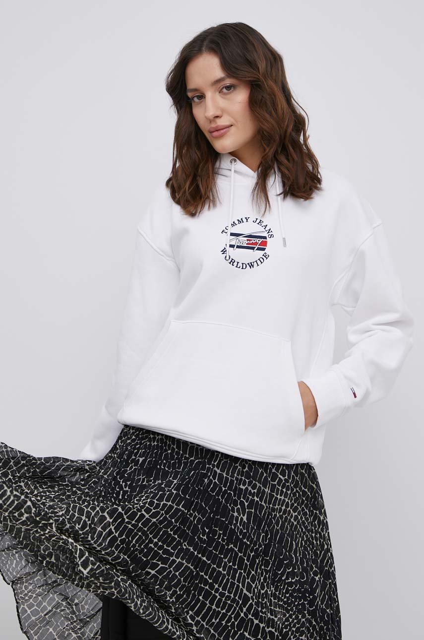 

Кофта Tommy Jeans жіноча колір білий з аплікацією