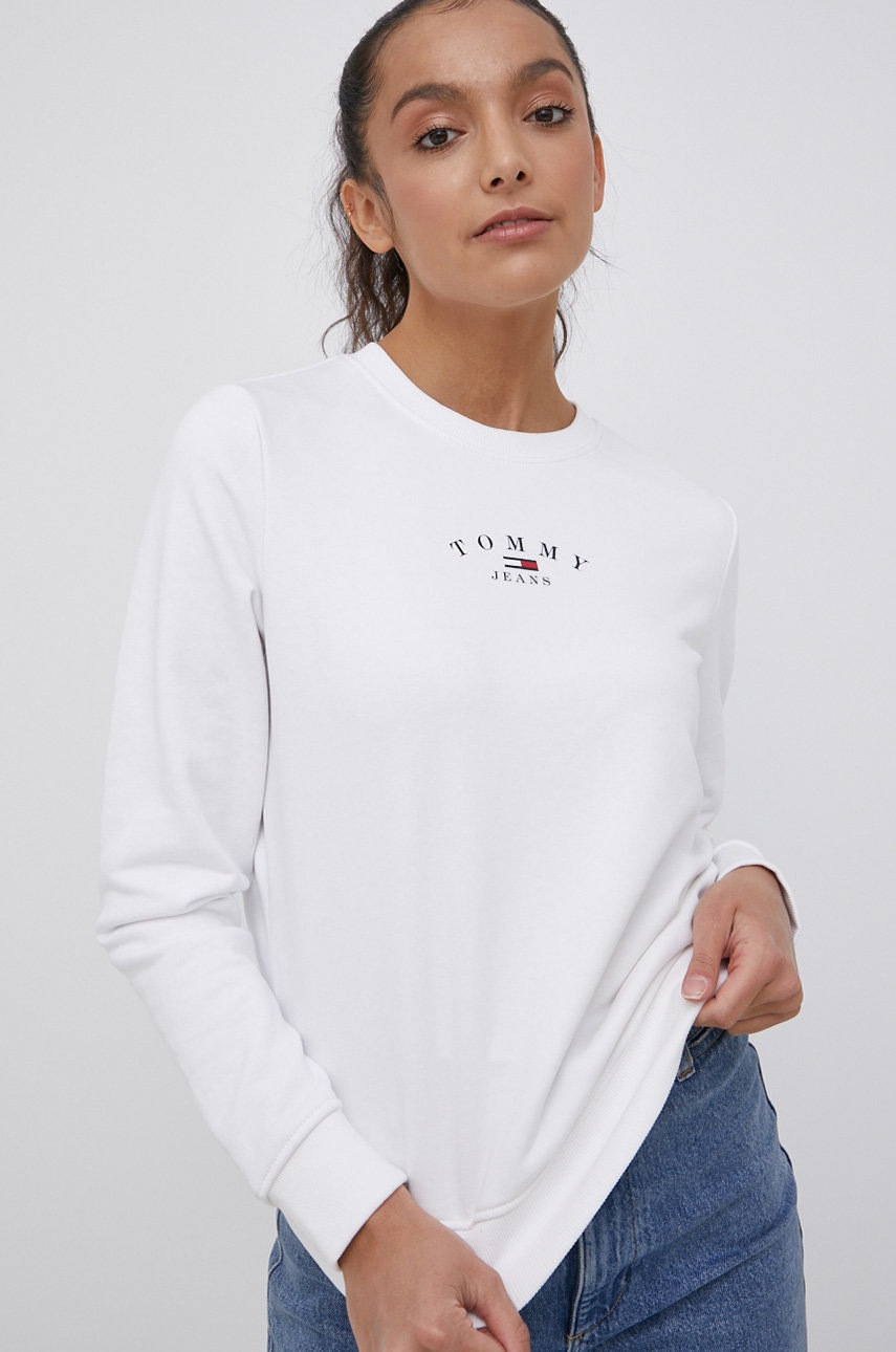 

Кофта Tommy Jeans жіноча колір білий з принтом
