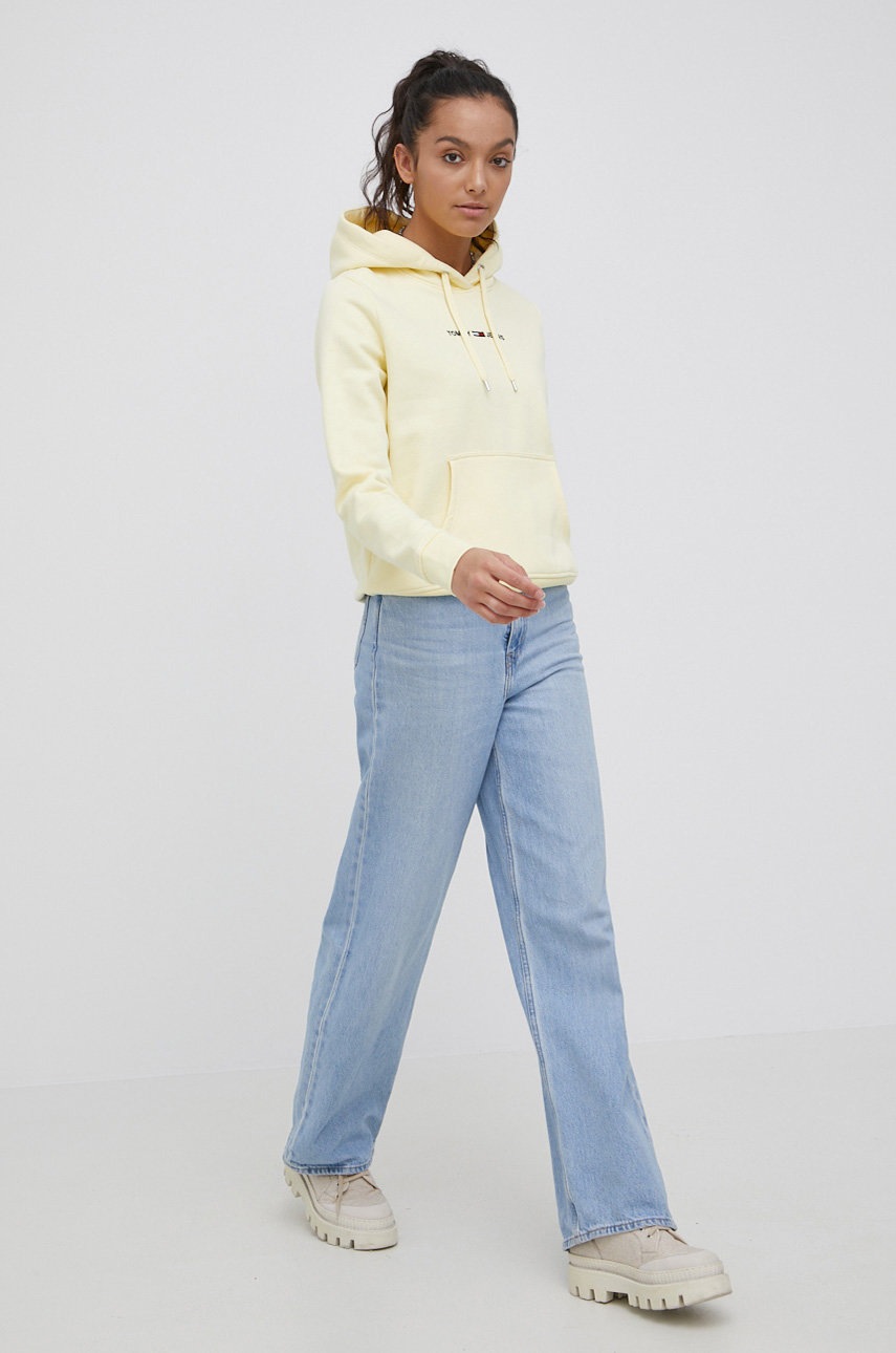 

Кофта Tommy Jeans женская цвет жёлтый с аппликацией
