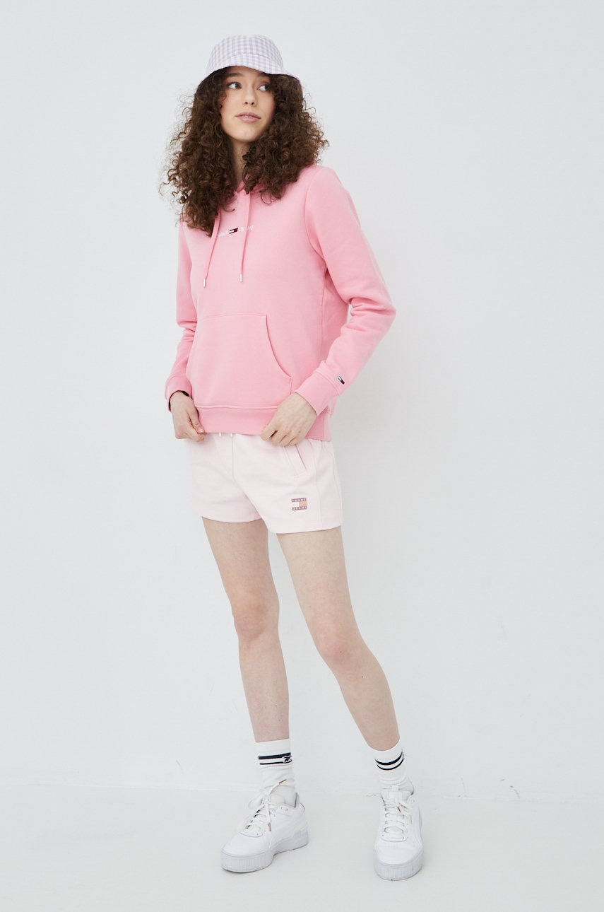 

Кофта Tommy Jeans женская цвет розовый однотонная
