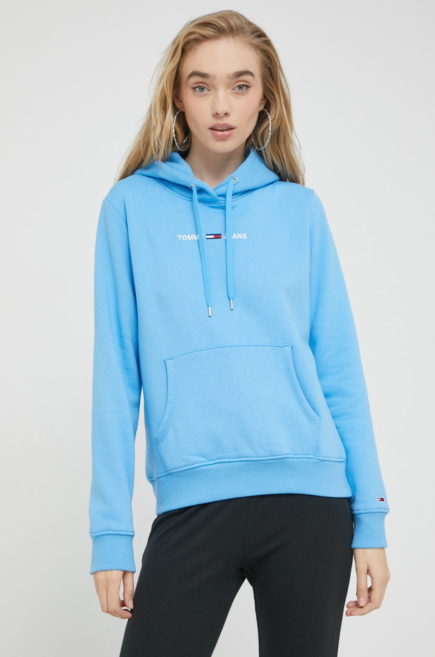 

Суичър Tommy Jeans в розово с изчистен дизайн, Син