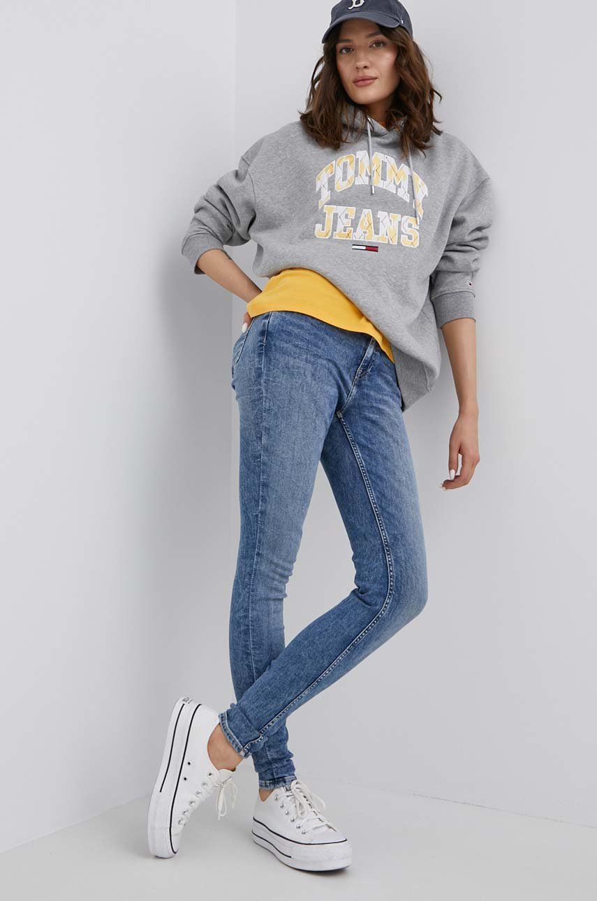 

Кофта Tommy Jeans жіноча колір сірий з аплікацією