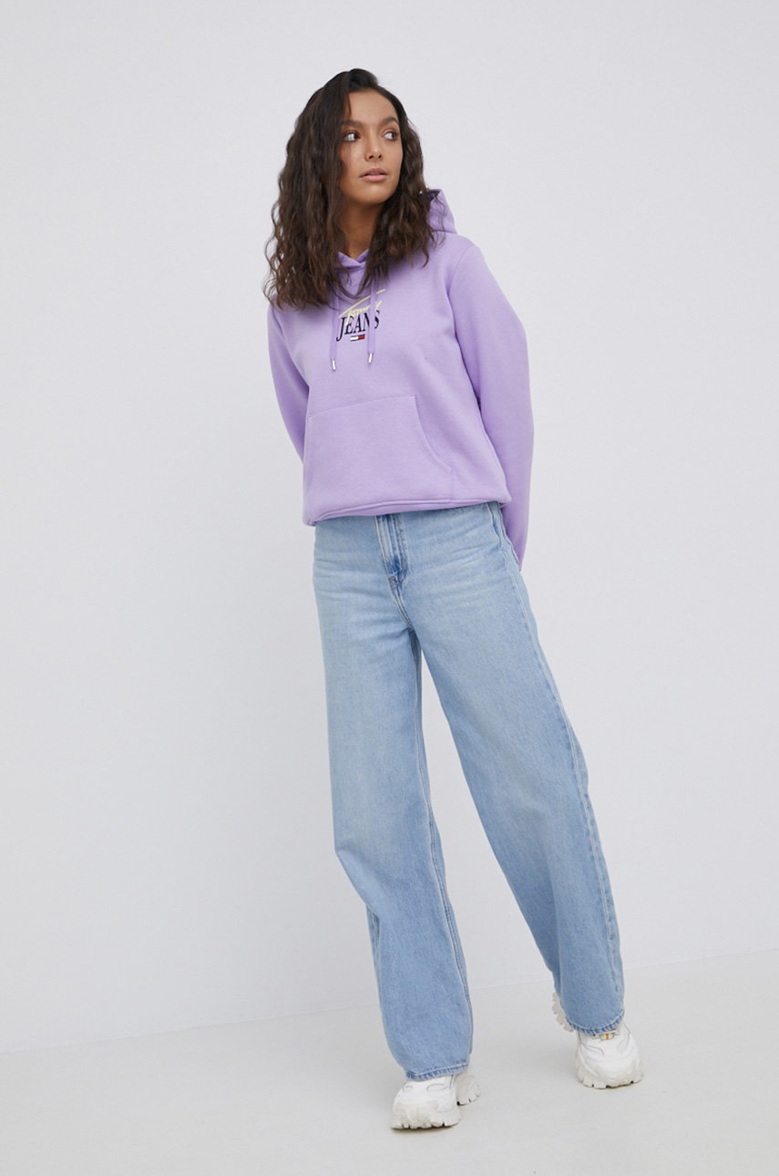 

Кофта Tommy Jeans жіноча колір фіолетовий з принтом