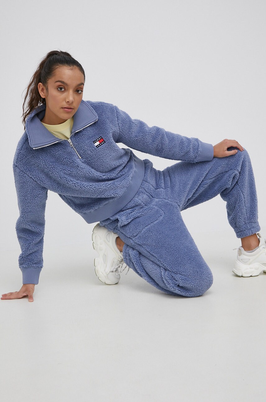 Tommy Jeans bluza femei, culoarea violet, neted Pret Mic answear.ro imagine noua gjx.ro