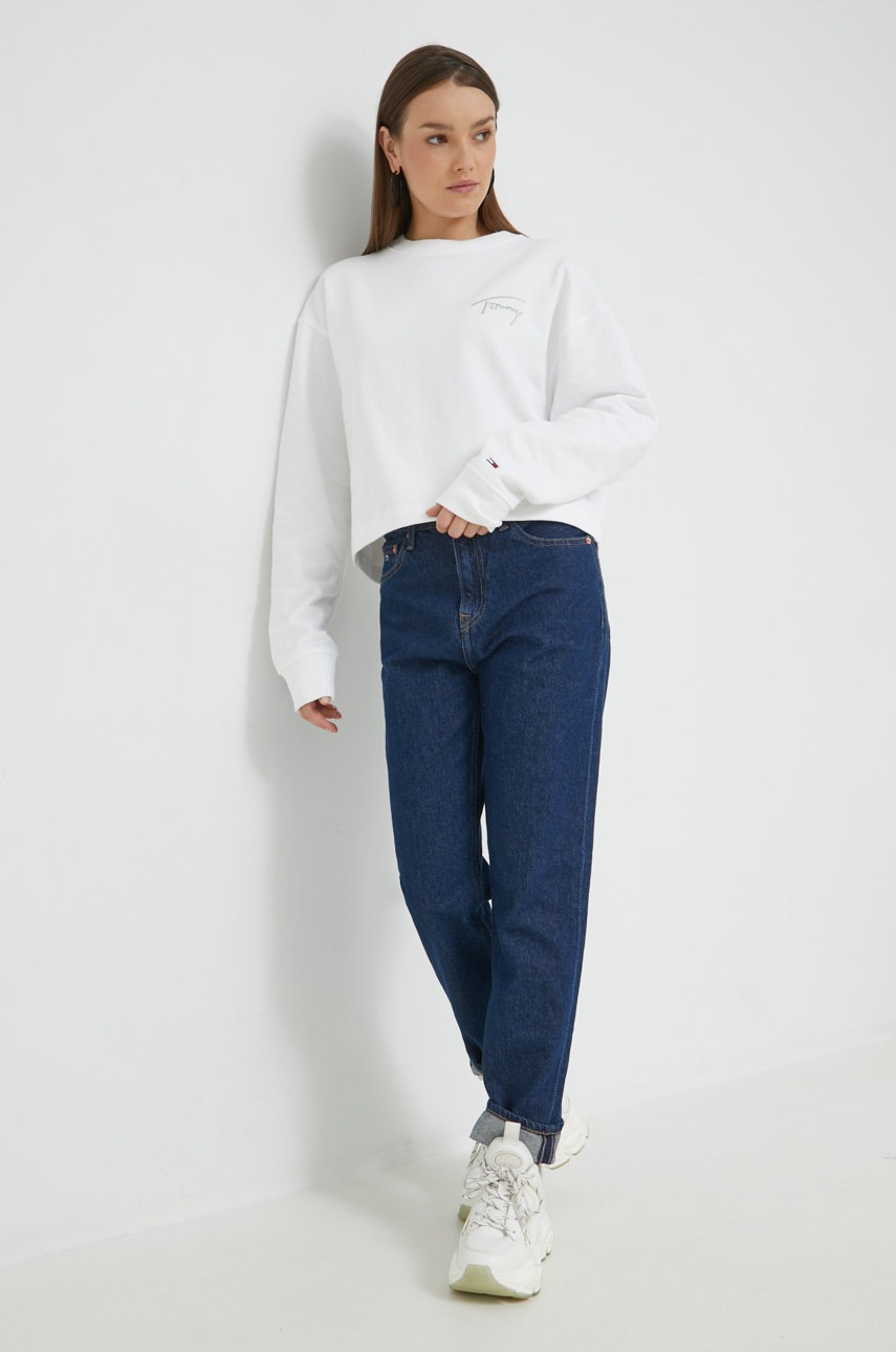 

Кофта Tommy Jeans жіноча колір білий з аплікацією