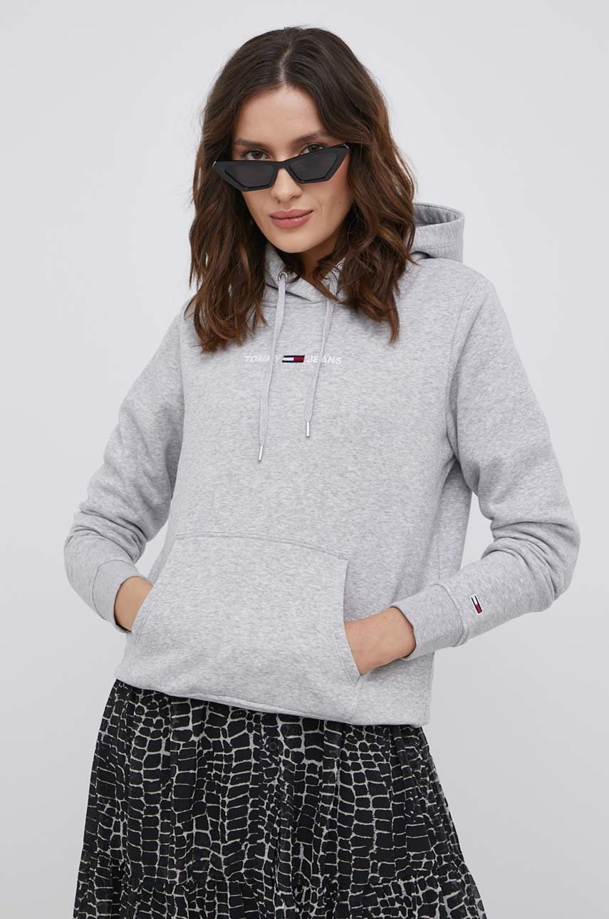 

Кофта Tommy Jeans жіноча колір сірий з аплікацією