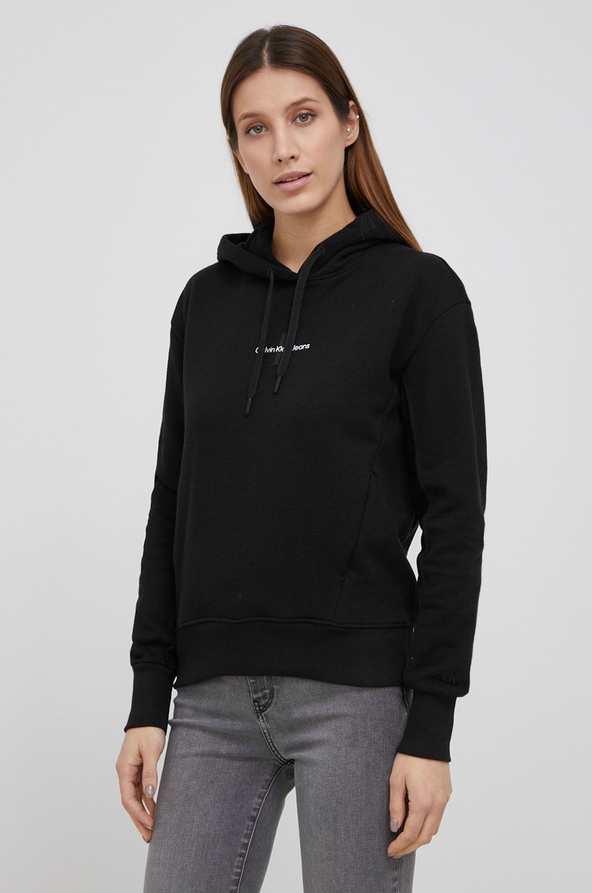 

Суичър Calvin Klein Jeans в черно с принт, Черен
