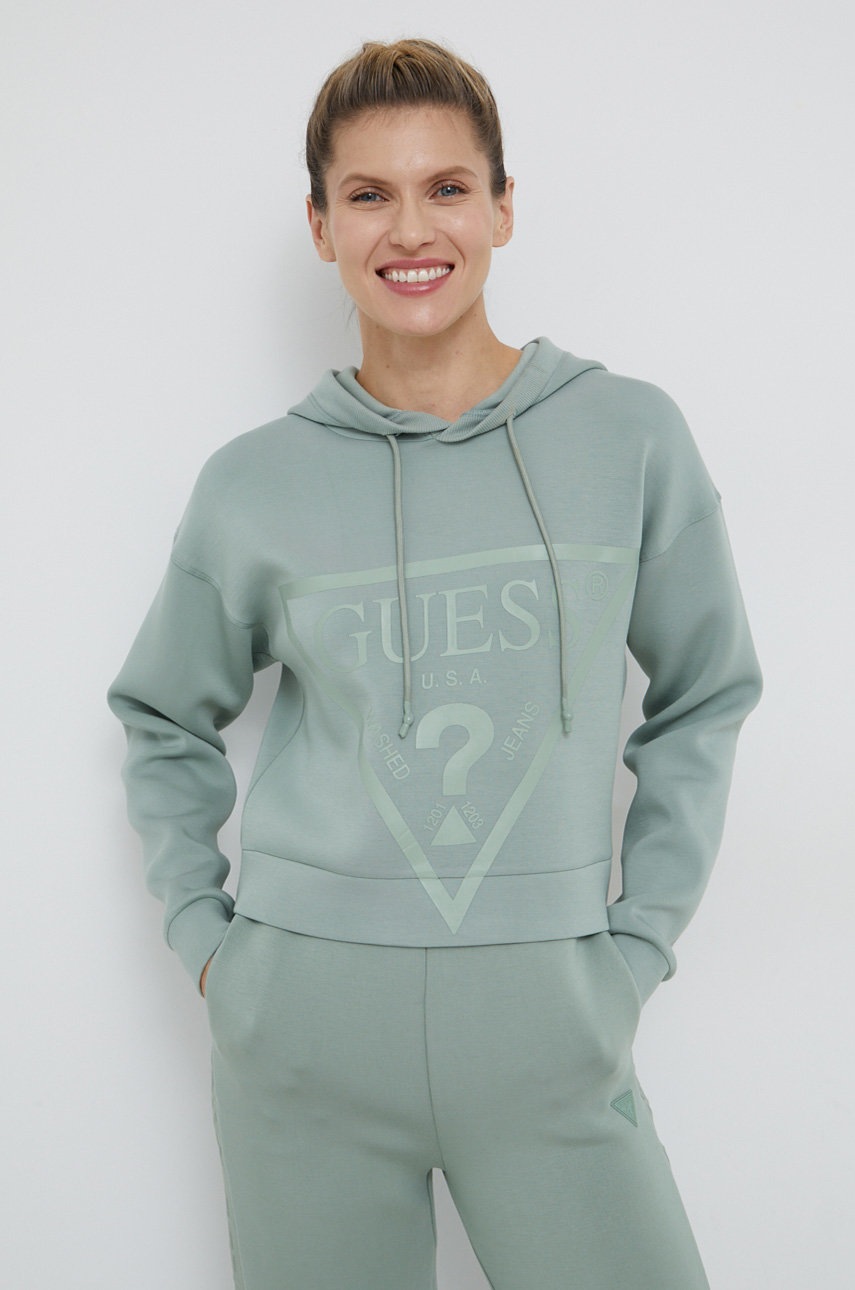 

Кофта Guess жіноча колір зелений з принтом
