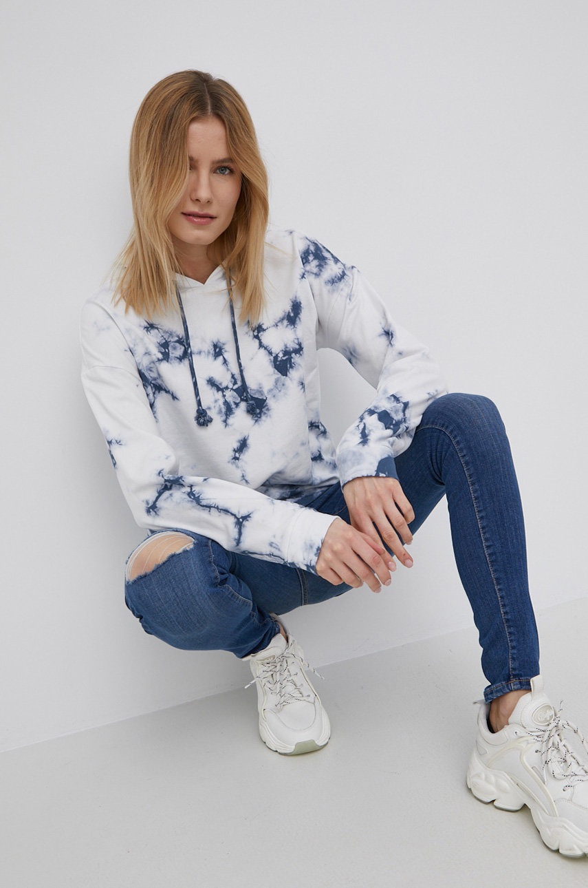 

Памучен суичър Vero Moda дамски в бяло с десен, Бял
