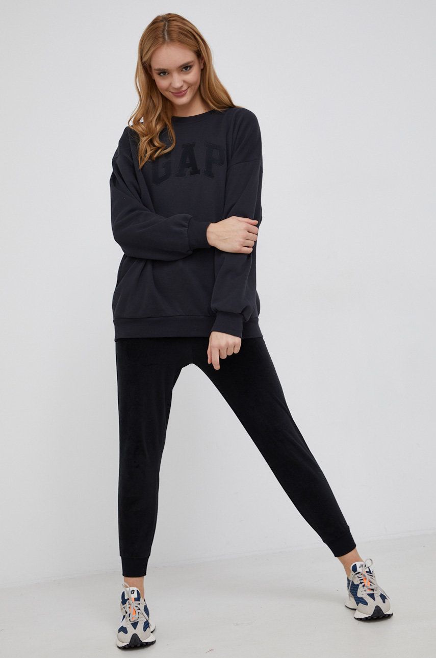 GAP Bluză femei, culoarea negru, cu imprimeu answear.ro