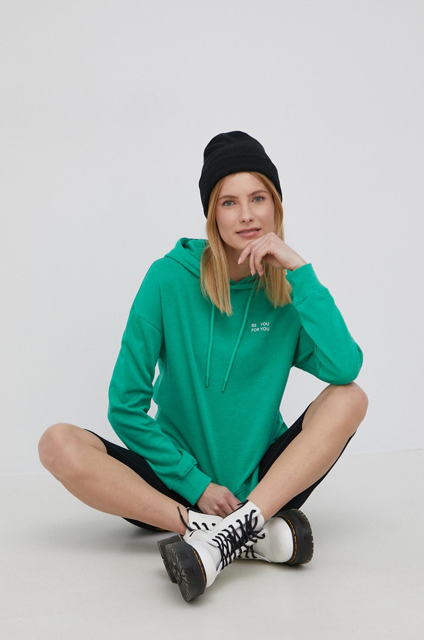 

Суичър Vero Moda дамска в зелено с апликация, Зелен