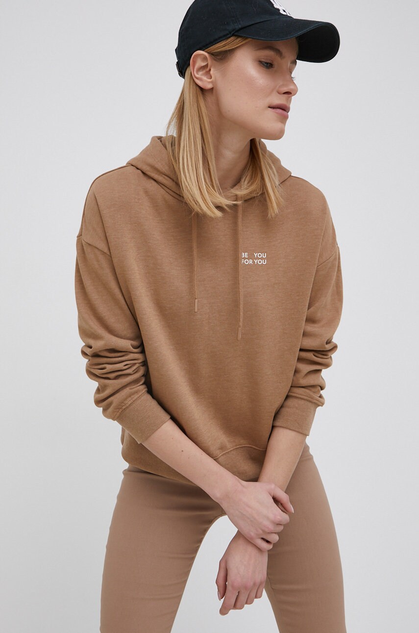 

Суичър Vero Moda дамска в кафяво с изчистен дизайн, Кафяв