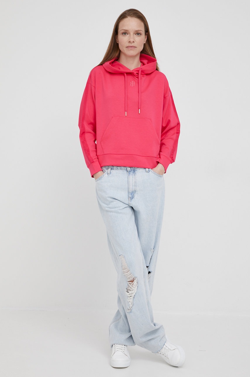 

Кофта Tommy Hilfiger жіноча колір рожевий однотонна