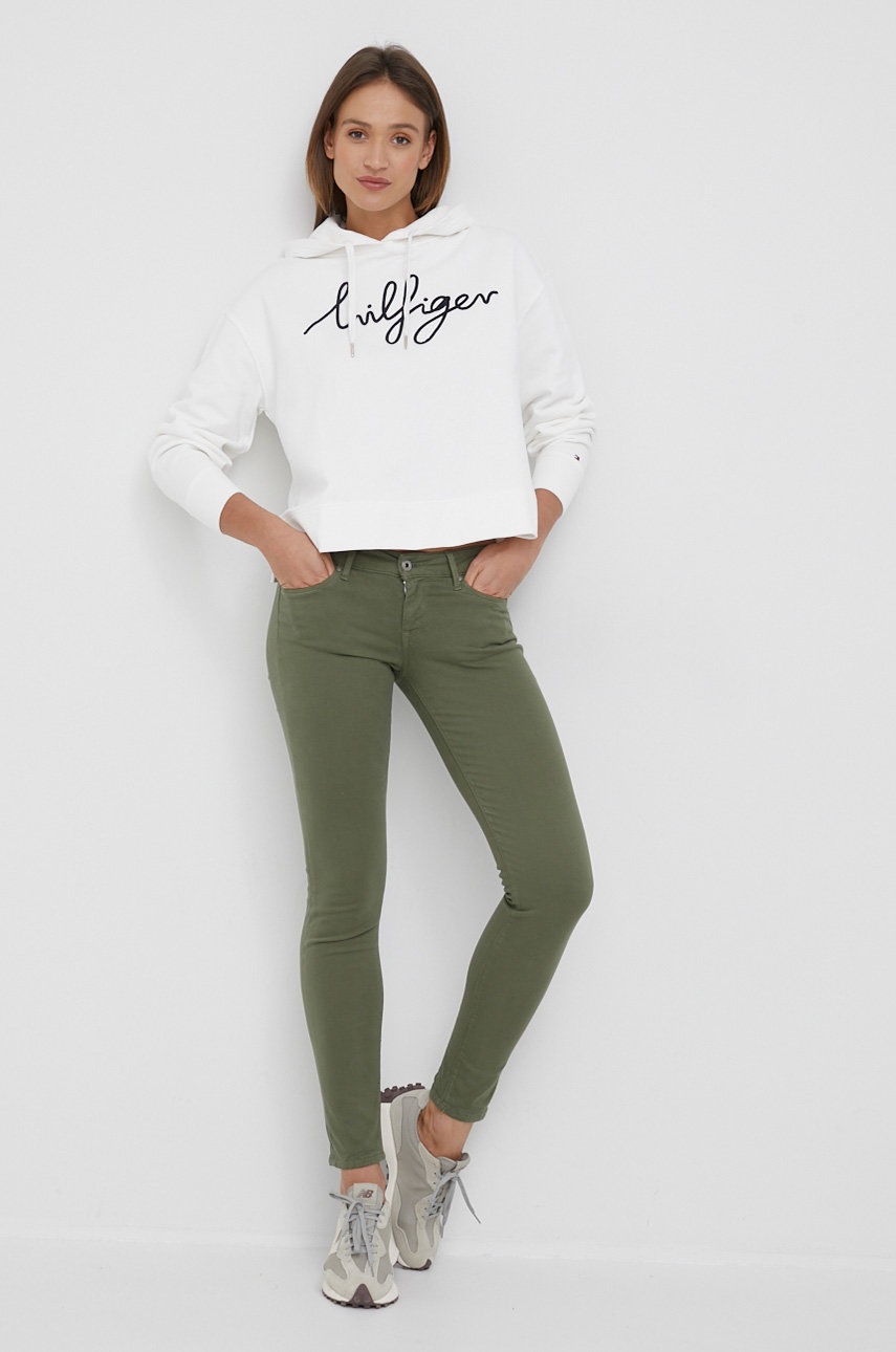 

Бавовняна кофта Tommy Hilfiger жіноча колір білий з аплікацією